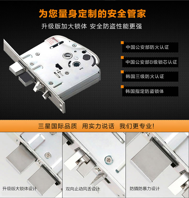 三星智能電子鎖P718 推拉開門 指紋鎖標配