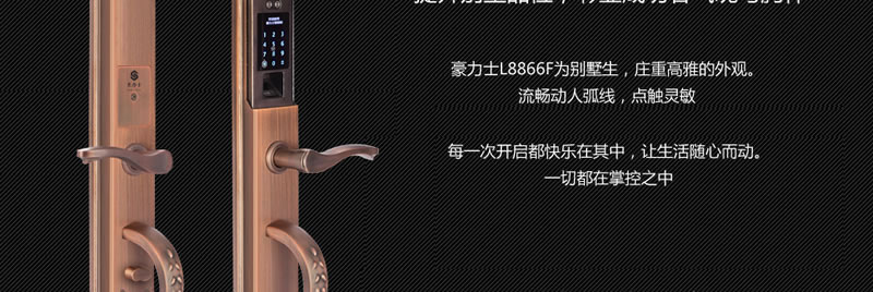 豪力士別墅指紋鎖 手機感應(yīng)智能家居聯(lián)動密碼智能鎖雙開別墅門鎖