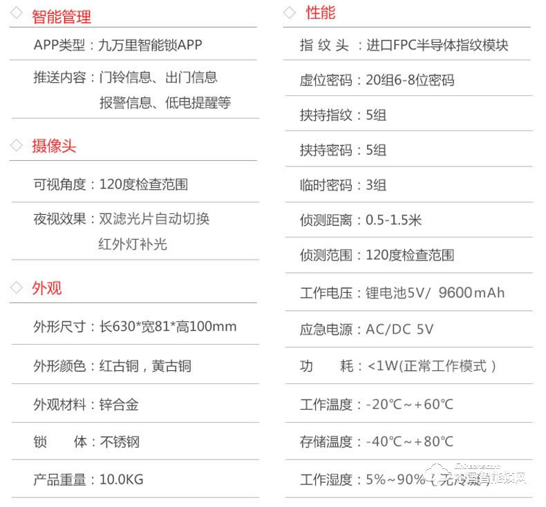 九萬(wàn)里智能鎖C900 歐式古典別墅大門鎖指紋密碼鎖