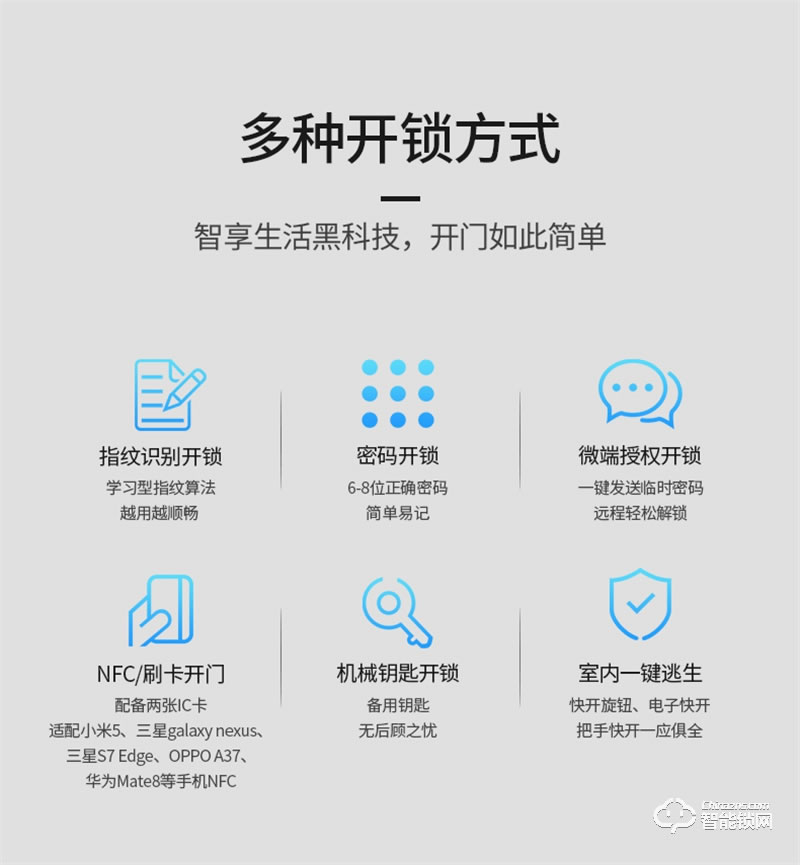 亞太天能智能鎖 A2c全自動智能指紋鎖密碼鎖