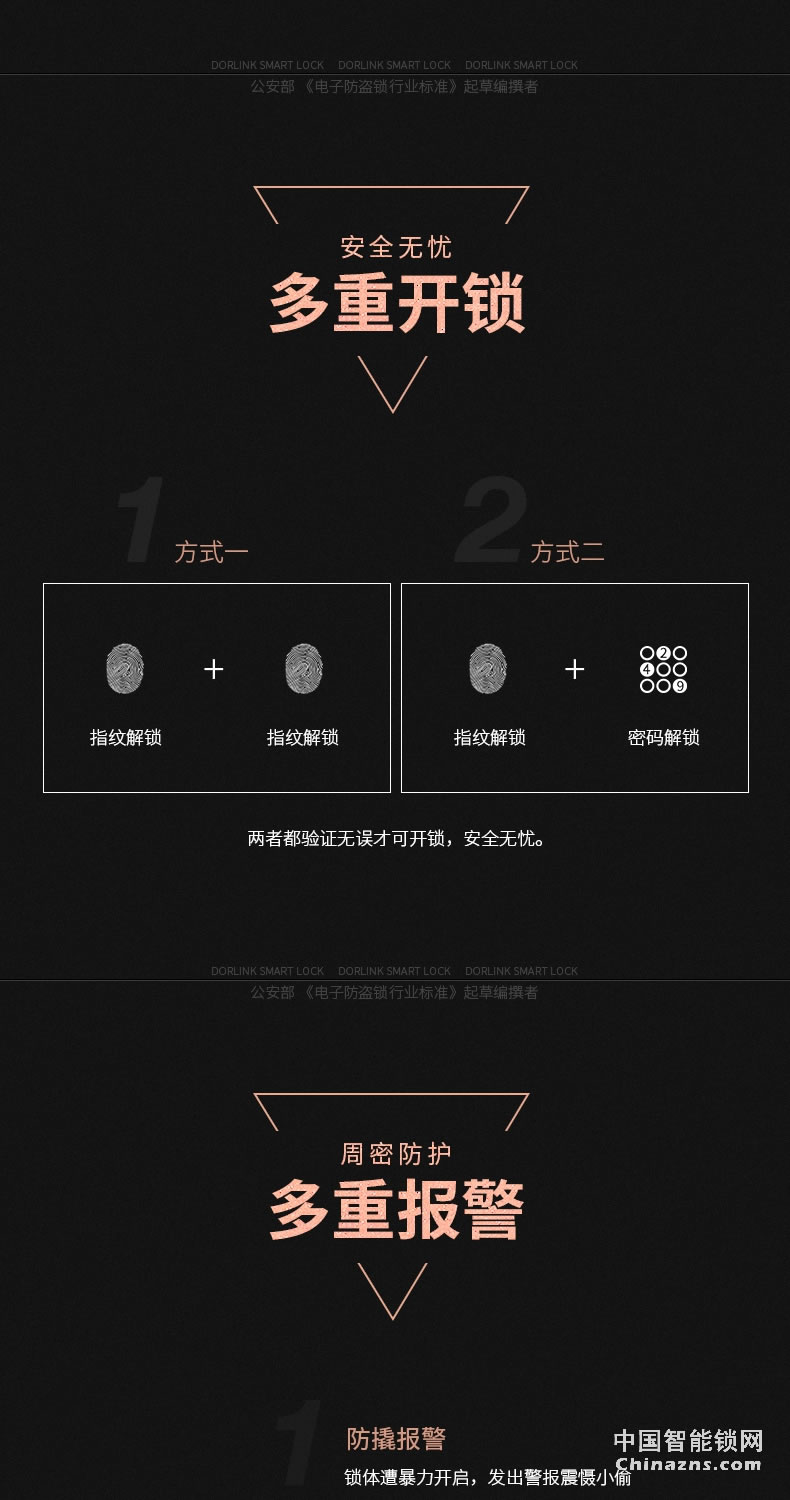 多靈指紋鎖P6 家用防盜門密碼鎖智能門鎖電子鎖