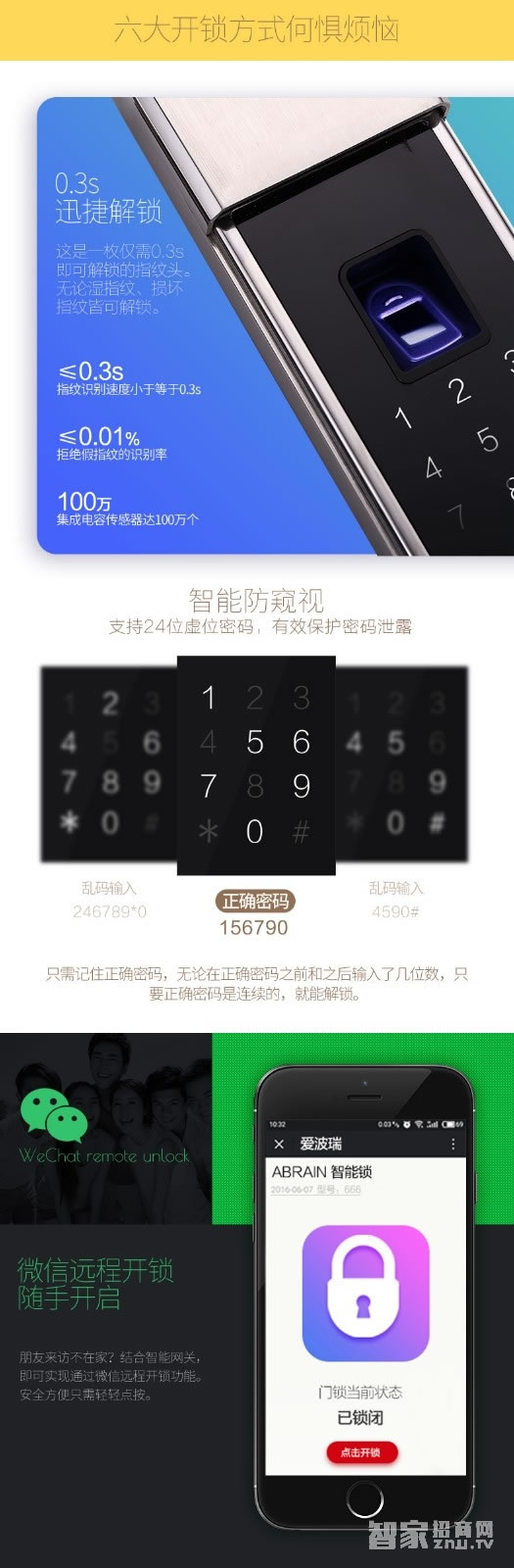愛波瑞Abrain智能鎖 全不銹鋼滑蓋智能鎖