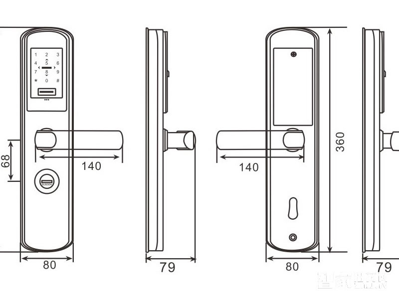 八達智能酒店鎖  刷卡遙控開鎖/不銹鋼材質