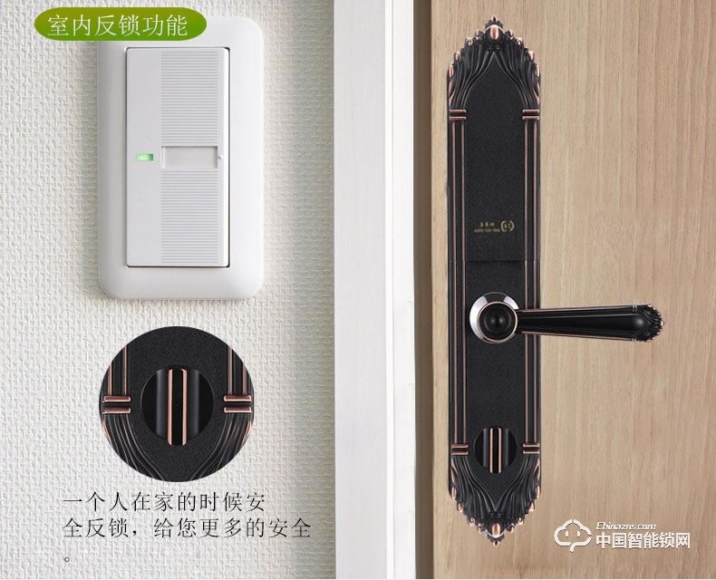 杜魯克智能鎖 歐式別墅大門指紋鎖雙開門銅門鑄鋁門智能鎖