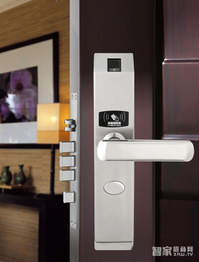 藍(lán)盔指紋刷卡鎖 不銹鋼公寓門(mén)鎖