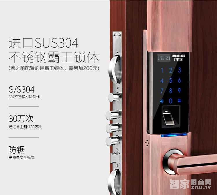 堅甲衛士瑞典指紋頭平滑蓋指紋鎖 密碼刷卡鎖