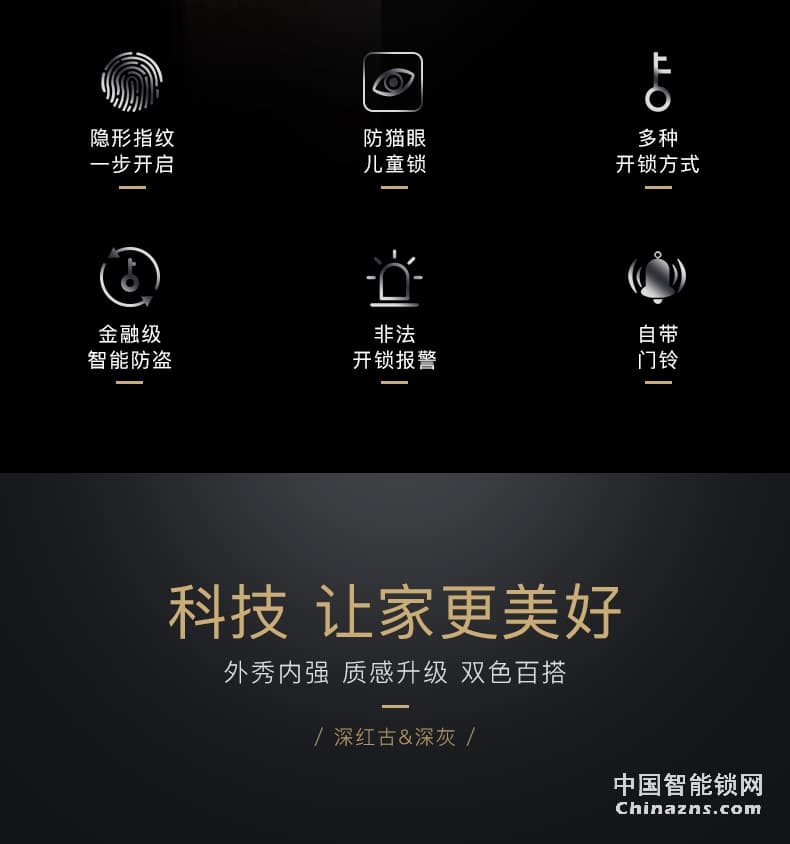 名門智能鎖指紋密碼門鎖 家用防盜門電子鎖全自動(dòng)智能磁卡鎖EZ-W2