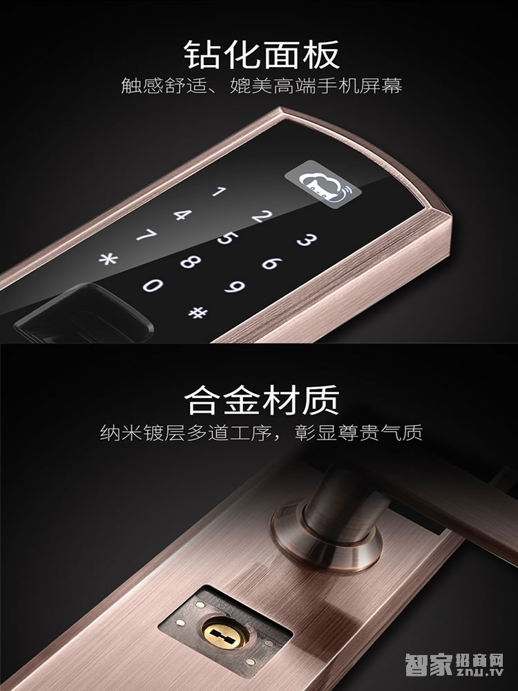 明達智能門鎖 直板指紋密碼鎖 鋁合金智能刷卡鎖