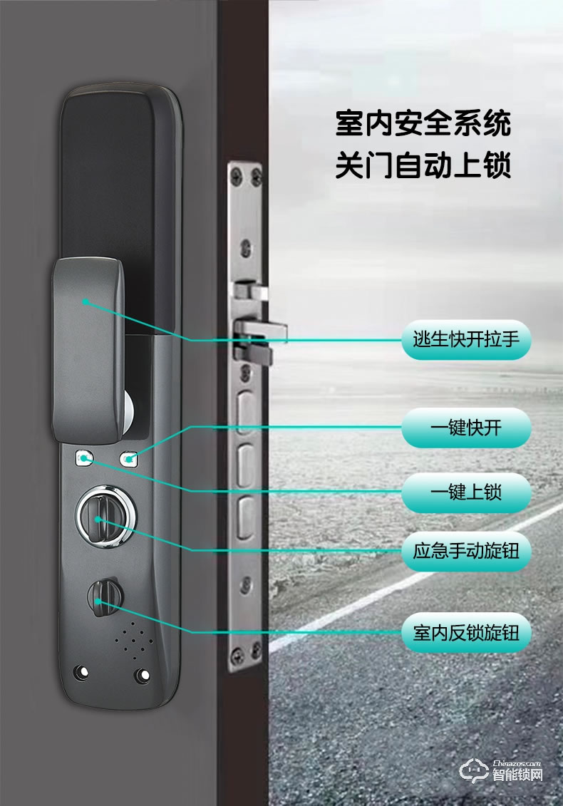 朗菲智能鎖 全自動推拉式智能貓眼鎖