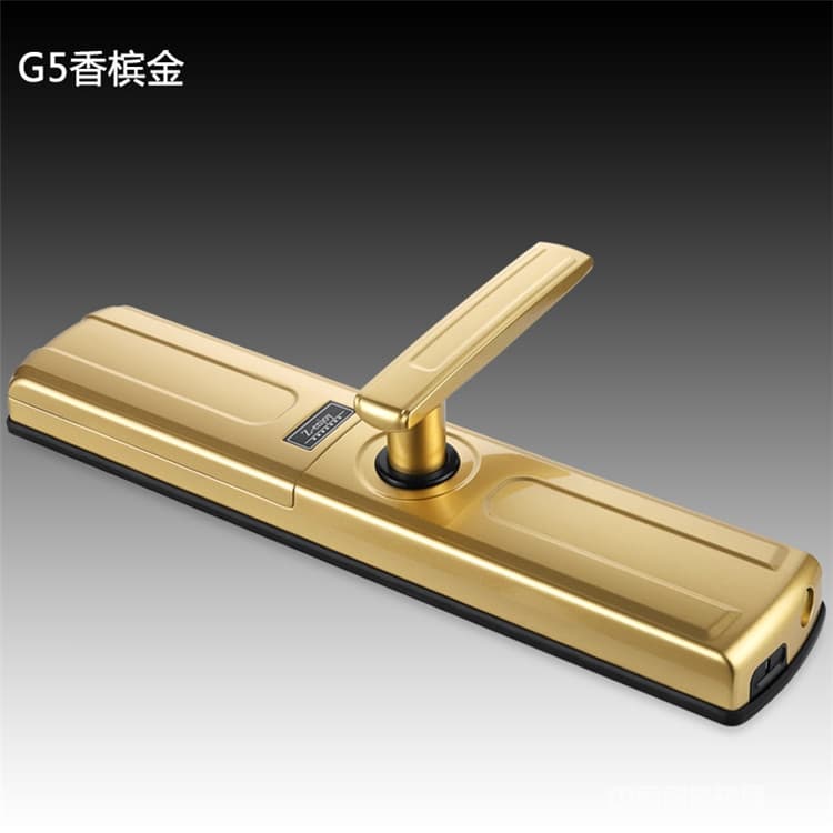 優咖香檳色智能指紋鎖 防撬報警智能門鎖