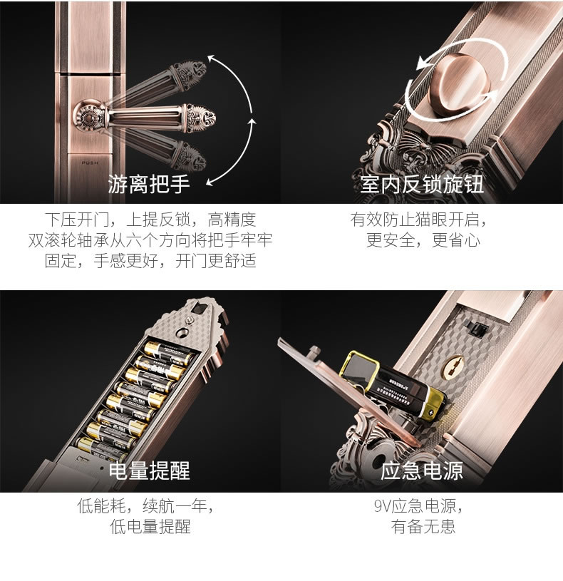 英碩指紋鎖 因特別墅指紋密碼鎖 滑蓋電子門鎖