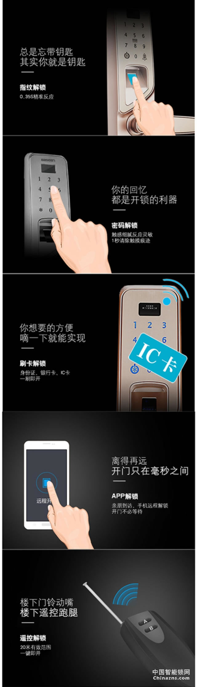 百思易智能門鎖i2016F APP遠程防盜門指紋鎖