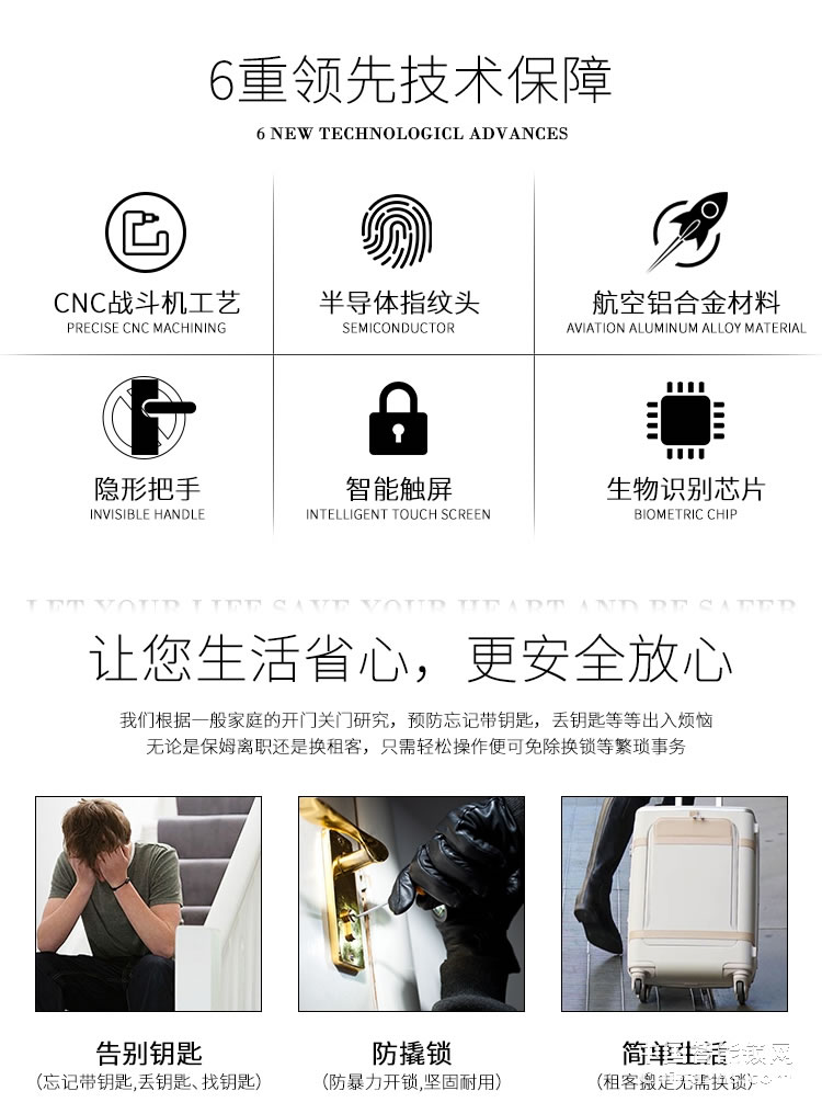 榮事達(dá)品冠智能鎖靈動(dòng)系列 一鍵開(kāi)啟 半導(dǎo)體指紋鎖