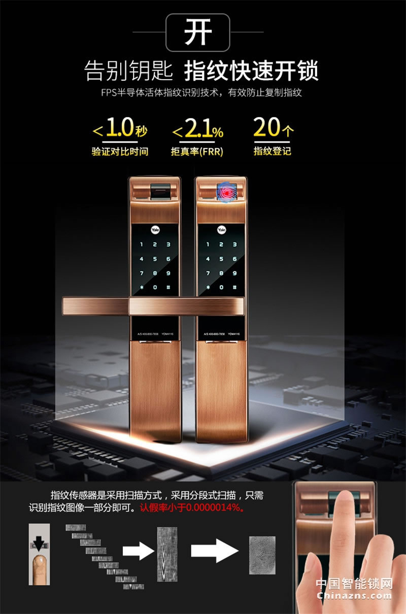 Yale耶魯指紋智能鎖 YDM4116電子鎖