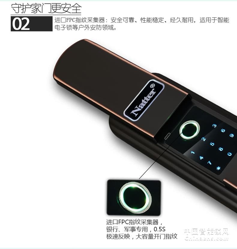 耐特不銹鋼智能鎖 和諧3號 防盜電子鎖