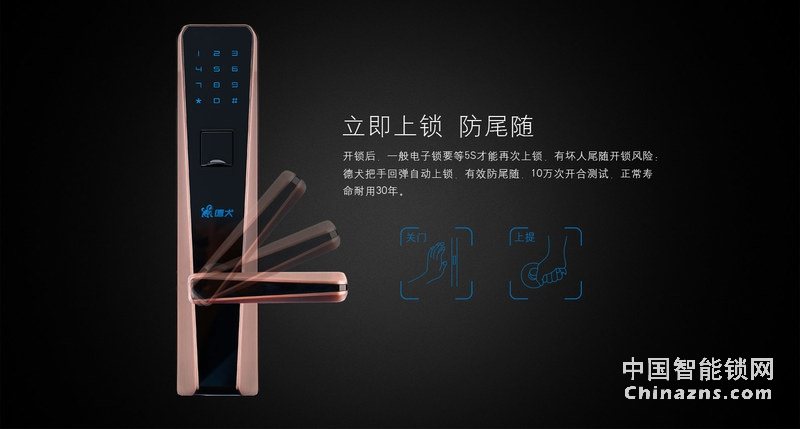 德犬簡歐指紋密碼鎖DL0003 家用辦公室防盜門木門指紋鎖