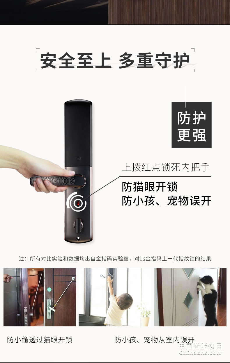 金指碼木門電子門鎖P5 家用防盜門指紋鎖