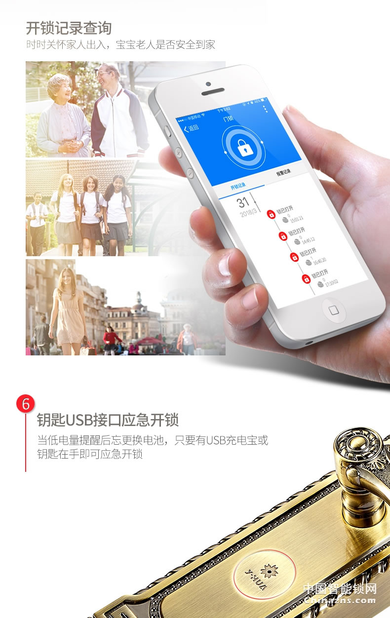 櫻花8383S滑蓋指紋鎖 歐式別墅app庭院大門智能門鎖