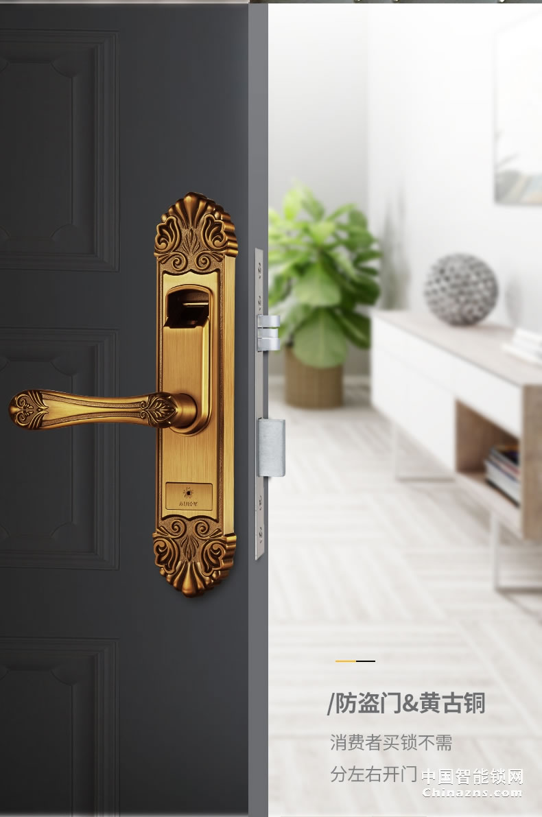 櫻花指紋鎖 室內門鎖智能電子家用臥室歐式房門鎖