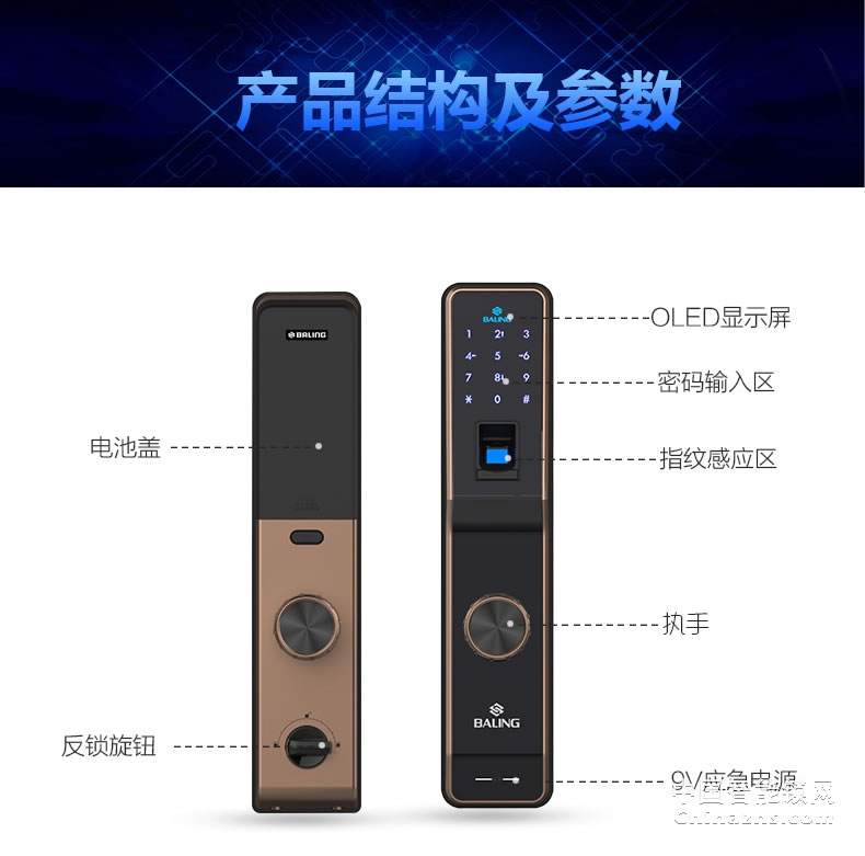 京特固指紋密碼鎖 雙核雙系統 光學指紋識別