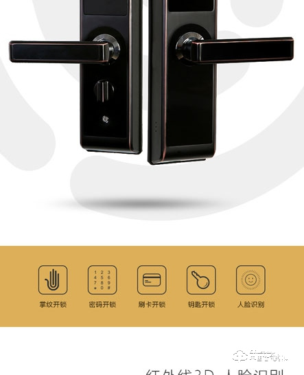 艾瑞斯智能鎖 人臉識(shí)別智能鎖 家用防盜密碼鎖