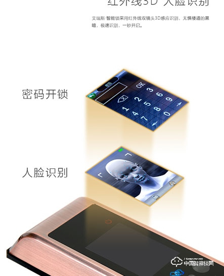 艾瑞斯智能鎖 人臉識(shí)別智能鎖 家用防盜密碼鎖