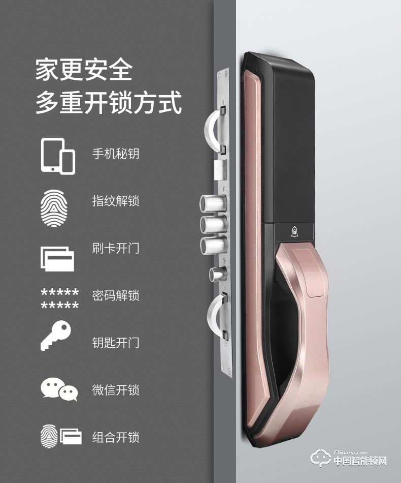 安享指紋鎖 全自動(dòng)指紋鎖 小滑蓋智能電子密碼鎖