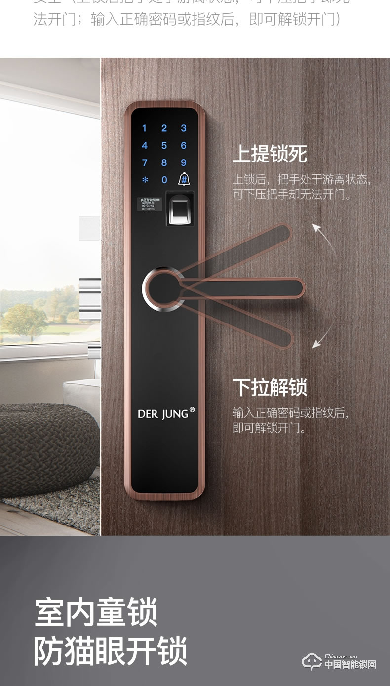 典匠智能鎖 D6018家用防盜門智能密碼鎖