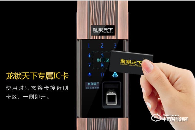 龍鎖天下智能鎖 滑蓋指紋密碼鎖 防盜門智能鎖Z08