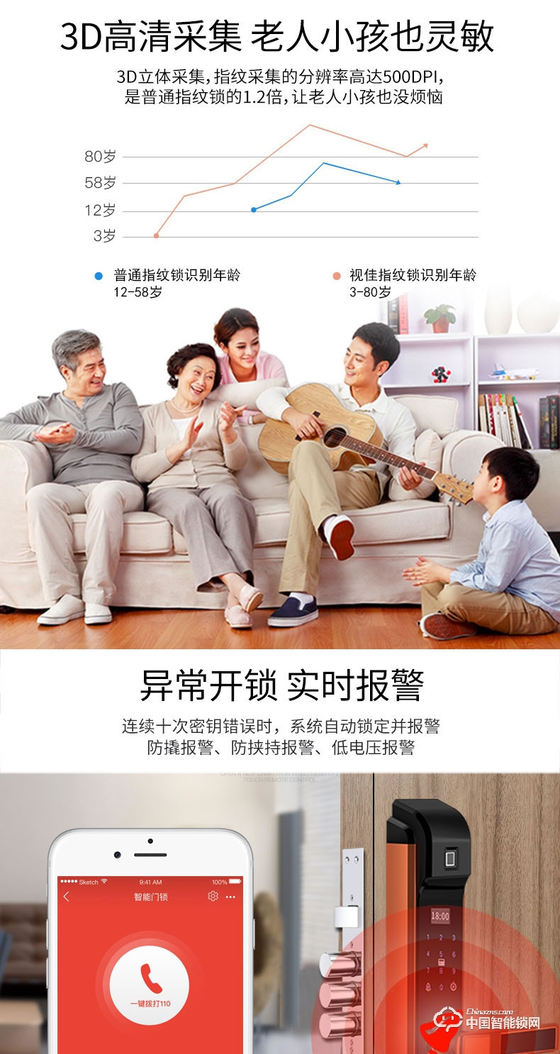 視佳指紋鎖 家用防盜門(mén)智能密碼鎖