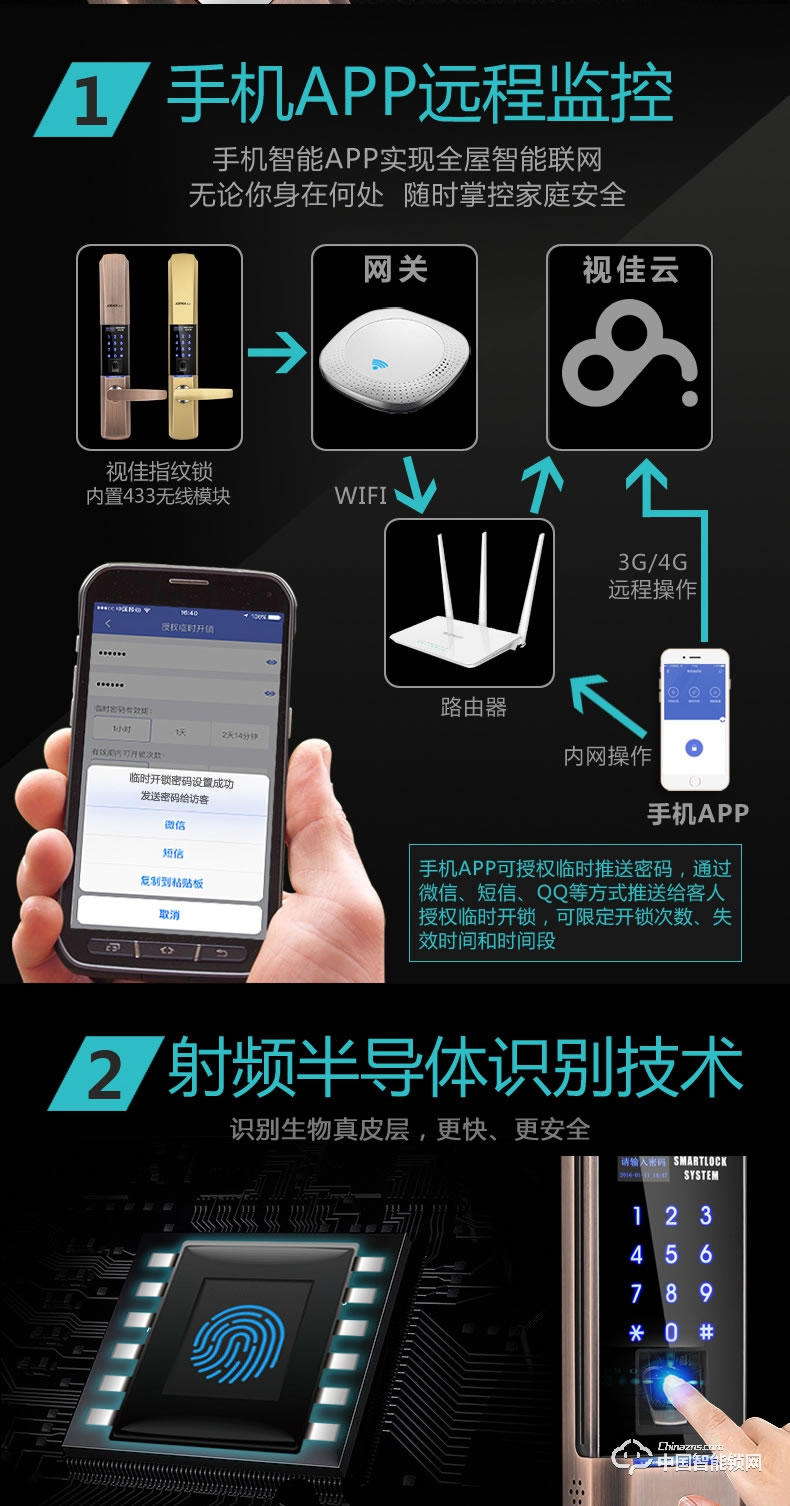 視佳滑蓋指紋鎖 家用防盜門大門入戶門智能鎖