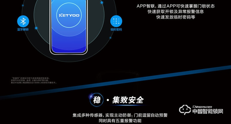 科徠尼智能鎖 推拉式指紋密碼鎖 家用防盜門智能鎖