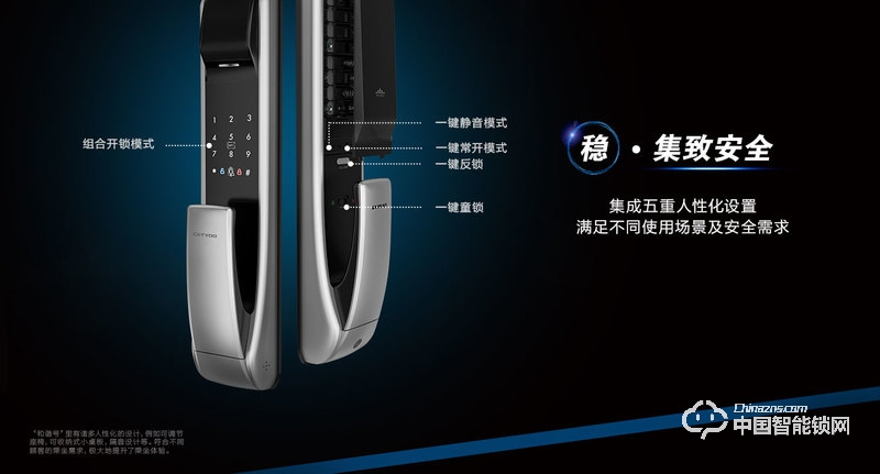 科徠尼智能鎖 推拉式指紋密碼鎖 家用防盜門智能鎖