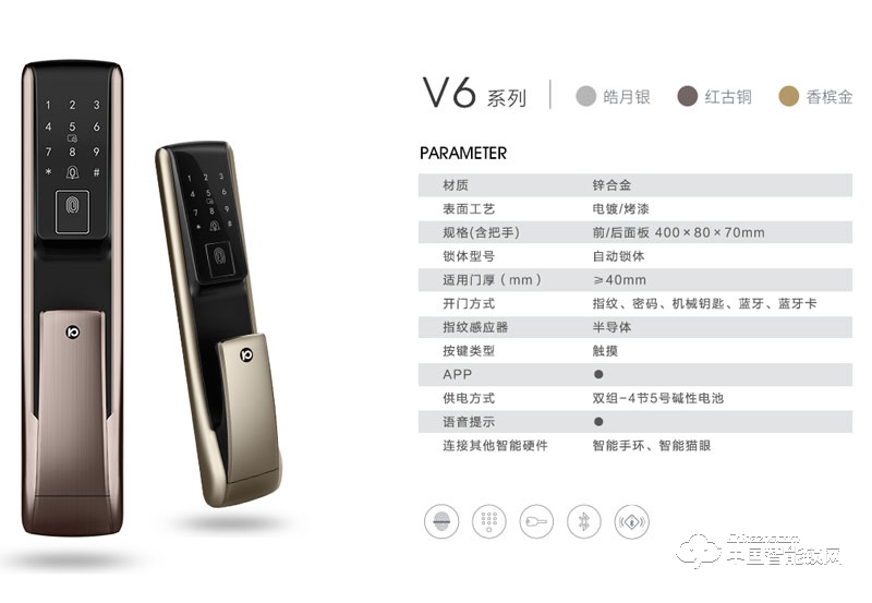 科徠尼智能鎖 家用推拉式指紋鎖 防盜門密碼鎖