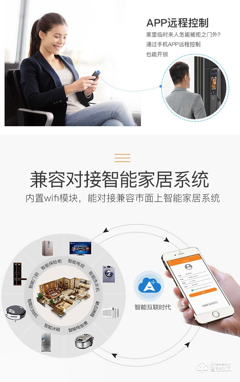 弘博匯指紋鎖 H9人臉識別智能鎖可視對講指紋鎖