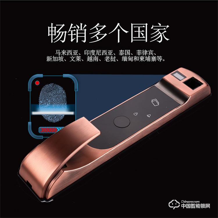 帝豐智能鎖 推拉式指紋鎖 防盜門電子密碼鎖