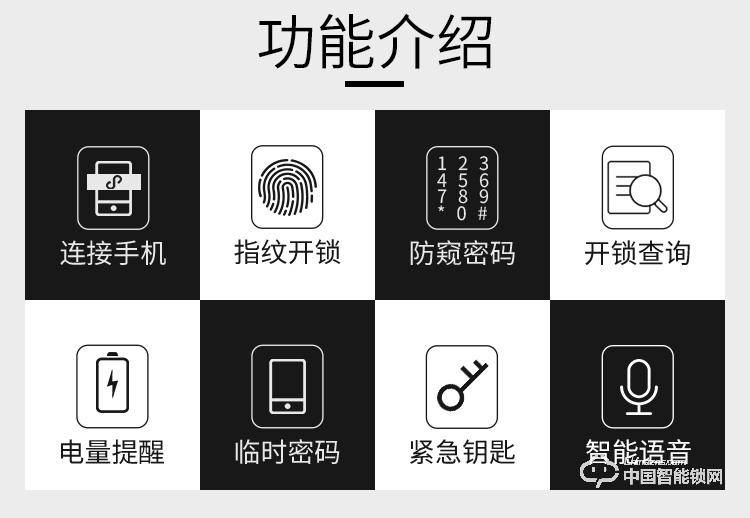 迪克曼智能鎖 家用防盜門智能鎖滑蓋鎖刷卡鎖A7