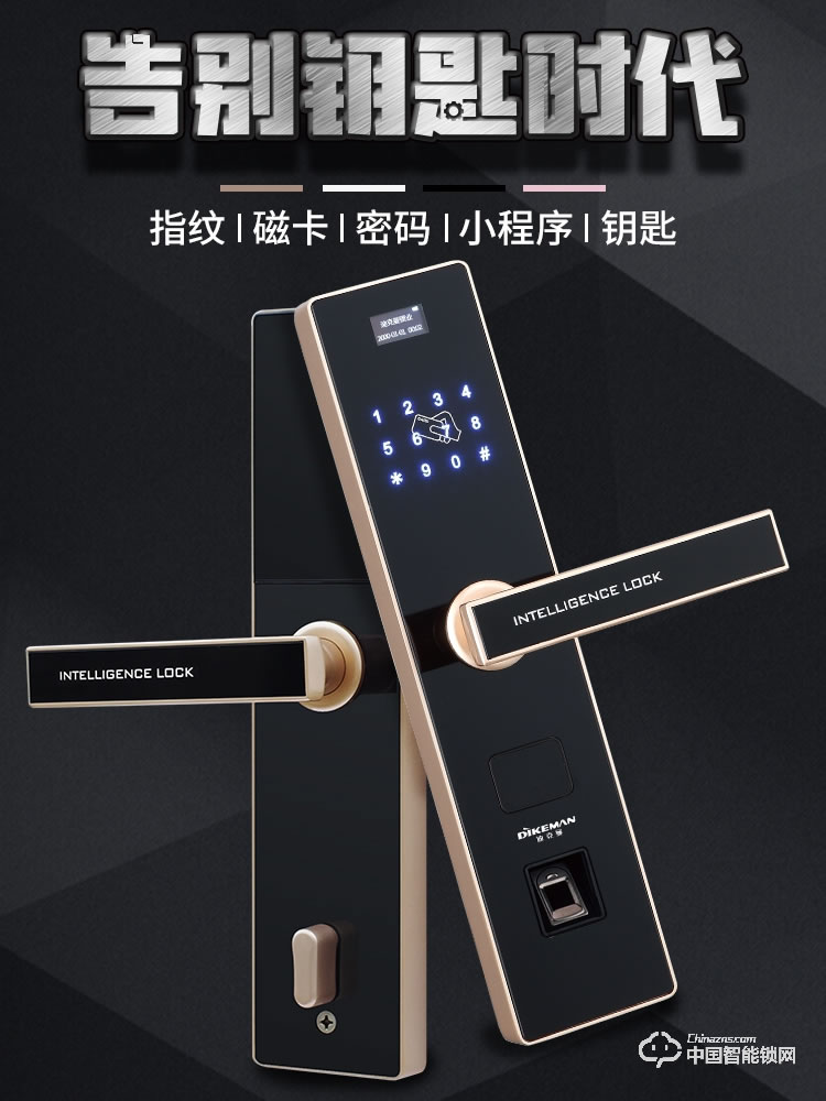 迪克曼智能鎖 防盜鎖新款家用智能鎖滑蓋鎖刷卡鎖A8