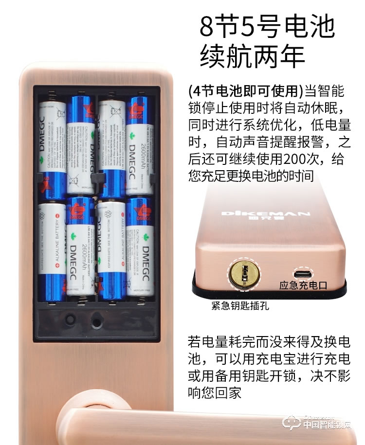 迪克曼智能鎖 家用防盜門智能鎖滑蓋鎖刷卡鎖A13