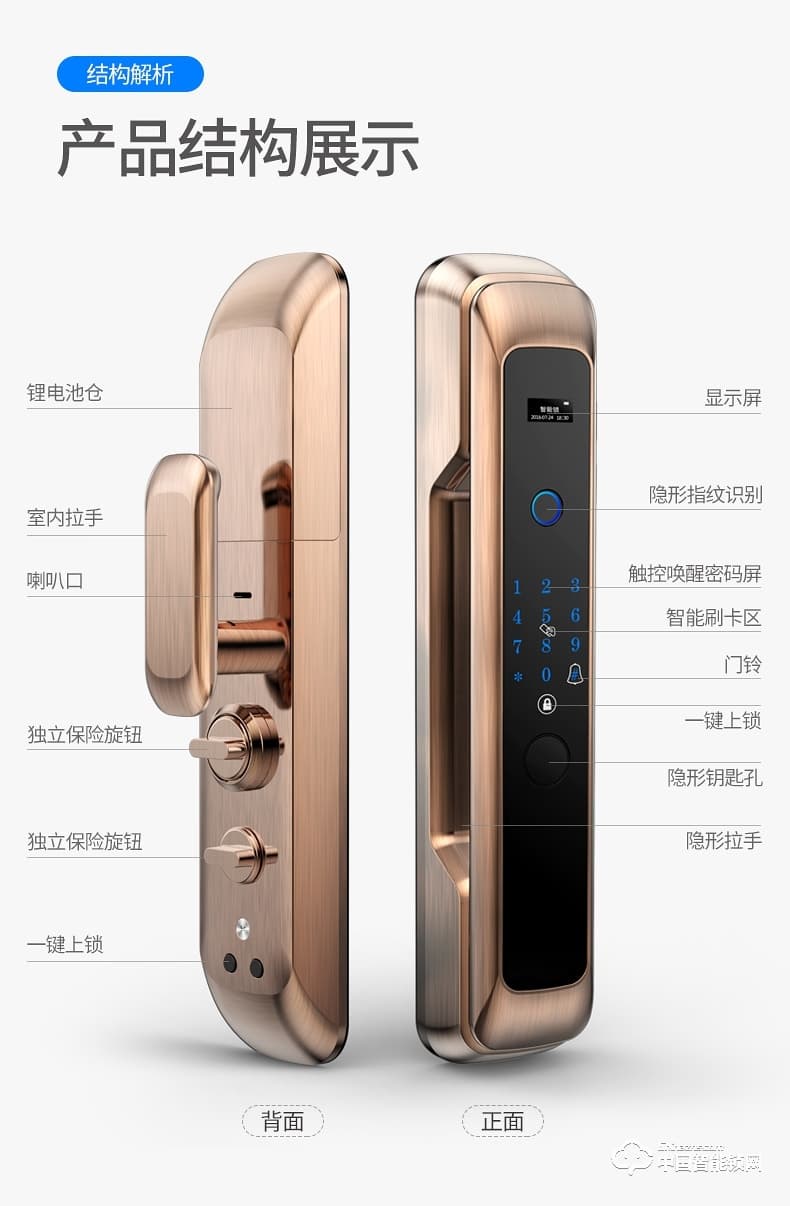 弘顧智能鎖 H002通用型密碼電子鎖全自動(dòng)刷卡感應(yīng)