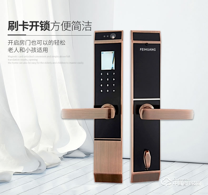 飛黃智能鎖 人臉識別智能門鎖A6指紋密碼鎖