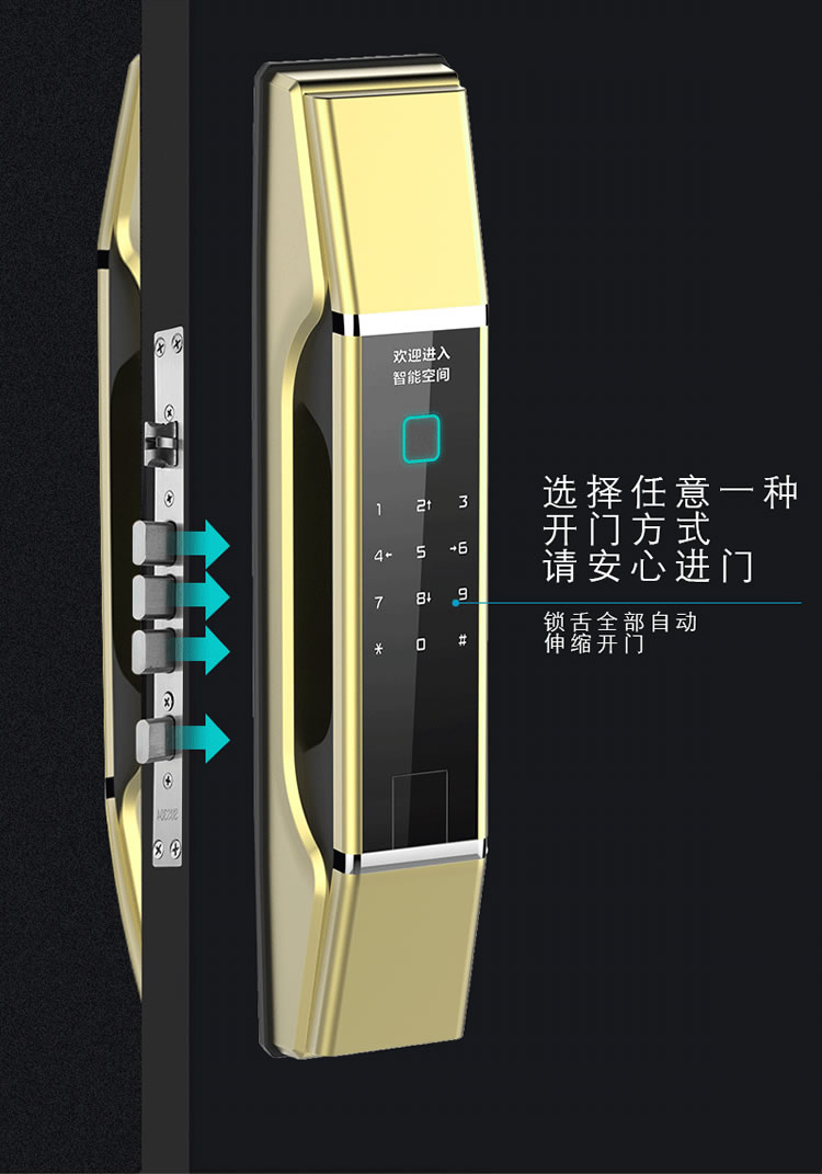 皇家金盾智能鎖 Q1家用智能門鎖推拉式開(kāi)鎖