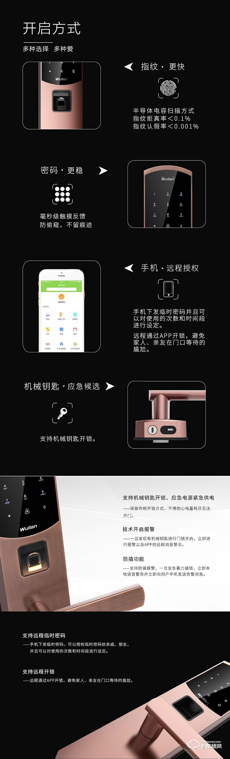 銘港物聯(lián)智能鎖 尊享版智能指紋洞庭湖門鎖套裝