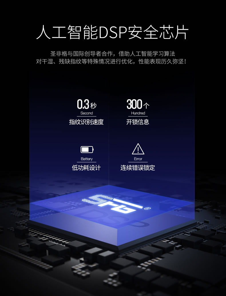圣非格指紋鎖 滑蓋指紋鎖電子鎖IC卡感應鎖