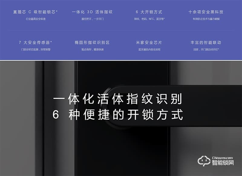 小米智能鎖  一體化活體指紋鎖