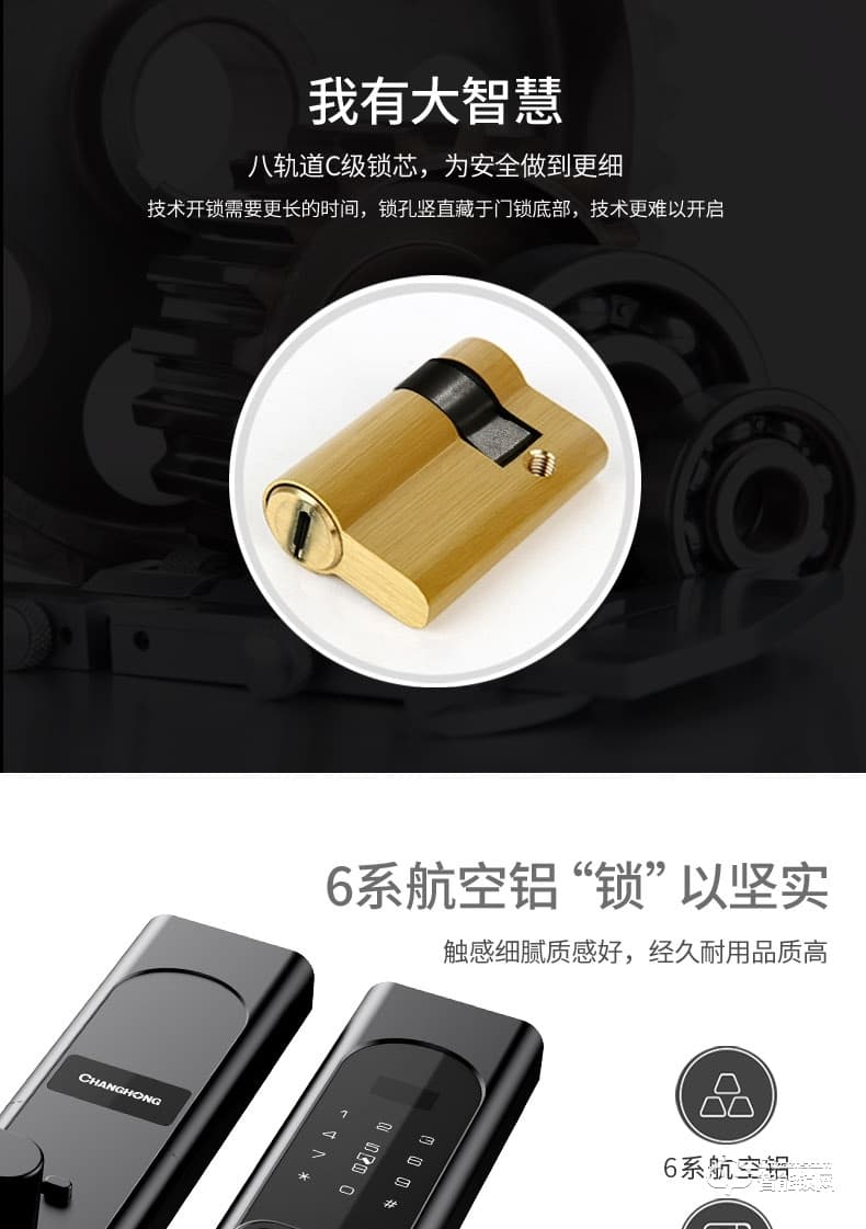 長虹智能鎖 M8001微信遠(yuǎn)程智能鎖密碼鎖