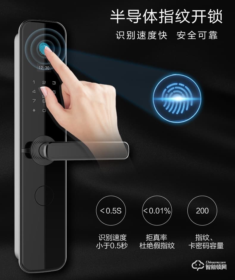 長虹智能鎖 B3家用防盜門鎖智能鎖密碼鎖