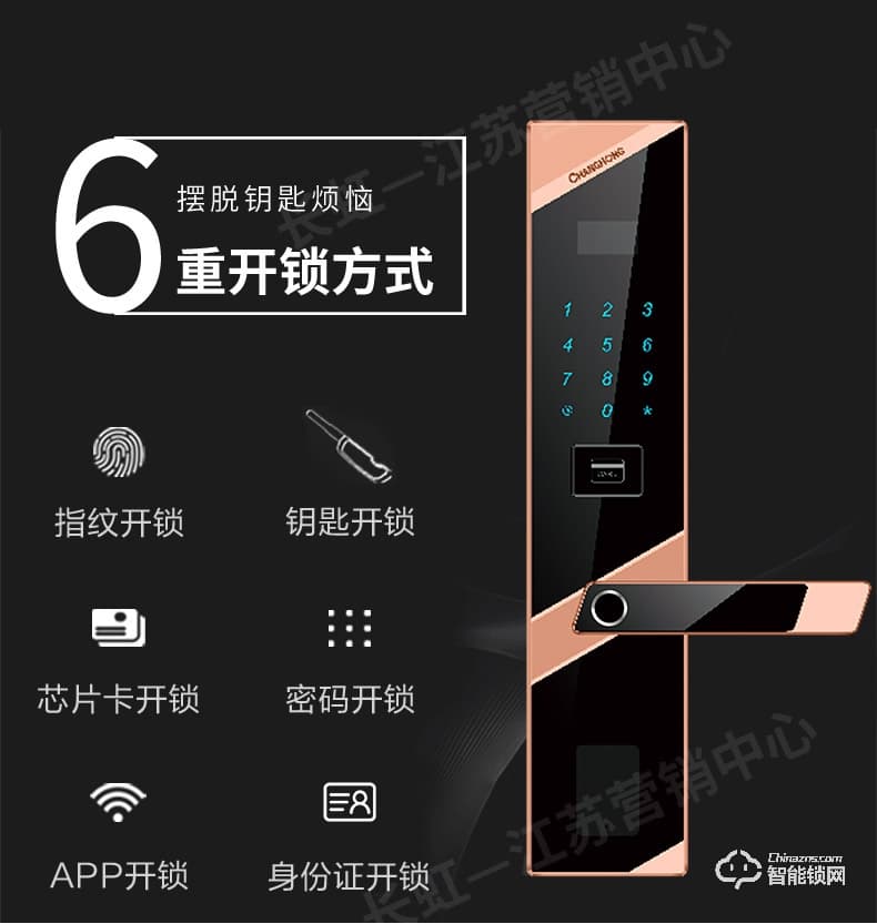 長(zhǎng)虹智能鎖 W18家用防盜門(mén)鎖智能鎖密碼鎖