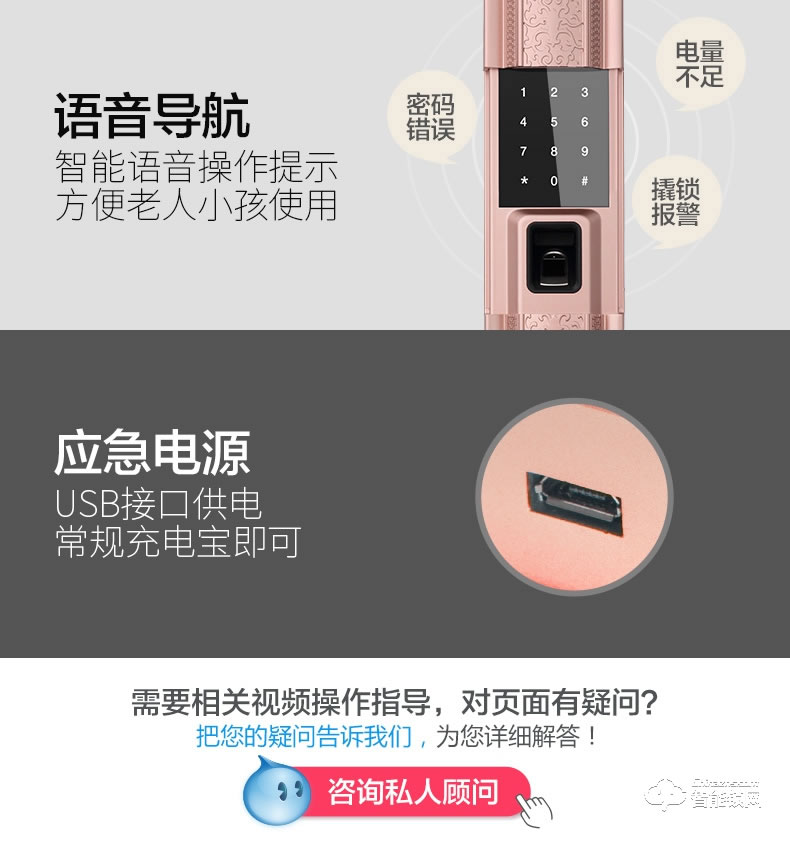 王力指紋鎖 Z206家用智能鎖IC卡鎖