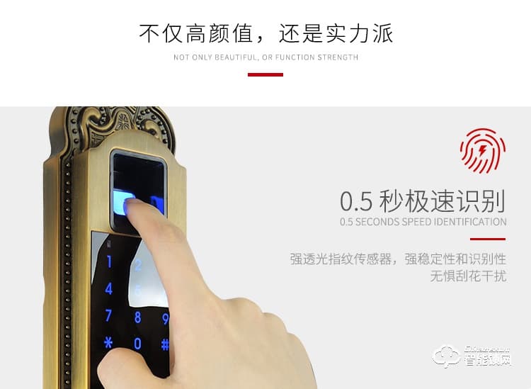 中霸智能鎖 B77別墅門指紋密碼鎖